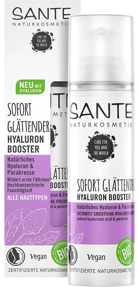 Sante Naturkosmetik Sofort Glättebder Hyauron Booster Natürliches Hyaluron & Parakresse