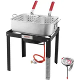Vevor 18Qt Haifischflossen-Fritteuse, Aluminium-Propan-Fischfritteuse-Set mit Thermometer, 58.000 BTU, Propanbrenner für das Kochen im Freien und i...