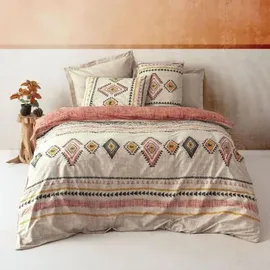 L'essentiel Linge de Maison, Felix - Tile Red, Bettwäsche-Set, Fliese Rot, 100 % BAUMWOLLE RANFORCE, 240 x 220 cm - Weiß/Gelb