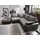 Collection AB "Parma L-Form, B: 224 cm", schwarz (schwarz, grau), B:224cm H:84cm T:161cm, Kunstleder SOFTLUX / Struktur (80% Polyester; 20% Polyacryl);Microfaser PRIMABELLE (100% Polyester);Zierkissen: Jeweils analog des Korpusbezugs (Wendekissen,