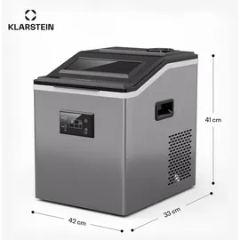 Klarstein FrostMaster Eiswürfelmaschine - 40 kg/Tag, 34 Eiswürfel in 15 Min, Edelstahl, LED-Bedienfeld, Eisportionierer, Eiswürfelbereiter, Ice Maker Eiswürfelspender