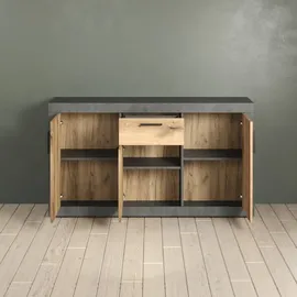 trendteam Salvada 149 x 83 x 40 cm Grau / Eiche