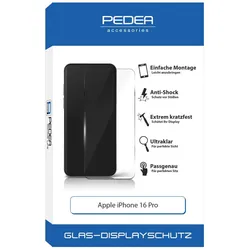 PEDEA 50170104, Apple, iPhone 16 Pro, Tropfsicher, Kratzresistent, Schockresiste