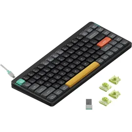 nuphy Air75 V2 Kabellose mechanische Tastatur, 84 Tasten RGB Hot-Swap Tastatur, unterstützt Bluetooth 5.1, 2.4G und kabelgebundener Verbindungc für PC/Laptop/Windows/Mac-Black Gateron Aloe Switch