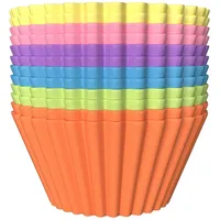 Intirilife 12 Stück Wiederverwendbare bunte Silikon Muffinformen Cupcakeformen zum