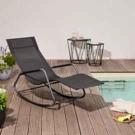 Siena Garden Aliano Schaukelliege 143 x 57 x 84 cm Schwarz
