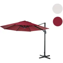 Mendler Gastronomie-Ampelschirm HWC-A96, Sonnenschirm, rund Ø 3,5m Polyester Alu/Stahl 26kg ~ bordeaux ohne St√§nder