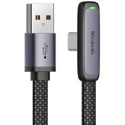 Mcdodo CA-3341, gewinkeltes USB-A - USB-C Kabel, LED-Anzeige, 100W, 1,80m, schwarz