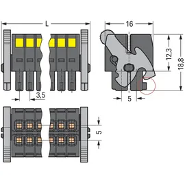 WAGO GmbH &amp; Co. KG 1-LeiterFederleiste2reihig 713-1105/037-9037