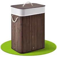 Juskys Bambus Wäschekorb Curly – Braun