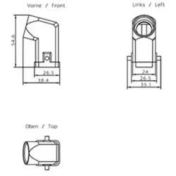 Siemens 6GK19050CD00 PB ECOFAST Hybrid Plug gewinkelt (ECOFAST Cu), 2xCu, 4x1, 5qmm Cu, Buchseneinsatz