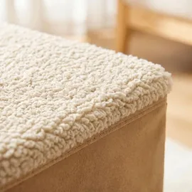 Relaxdays Hundetreppe Faltbar mit Stauraum 4 Stufen Beige 40 cm x 70 cm x 65 cm