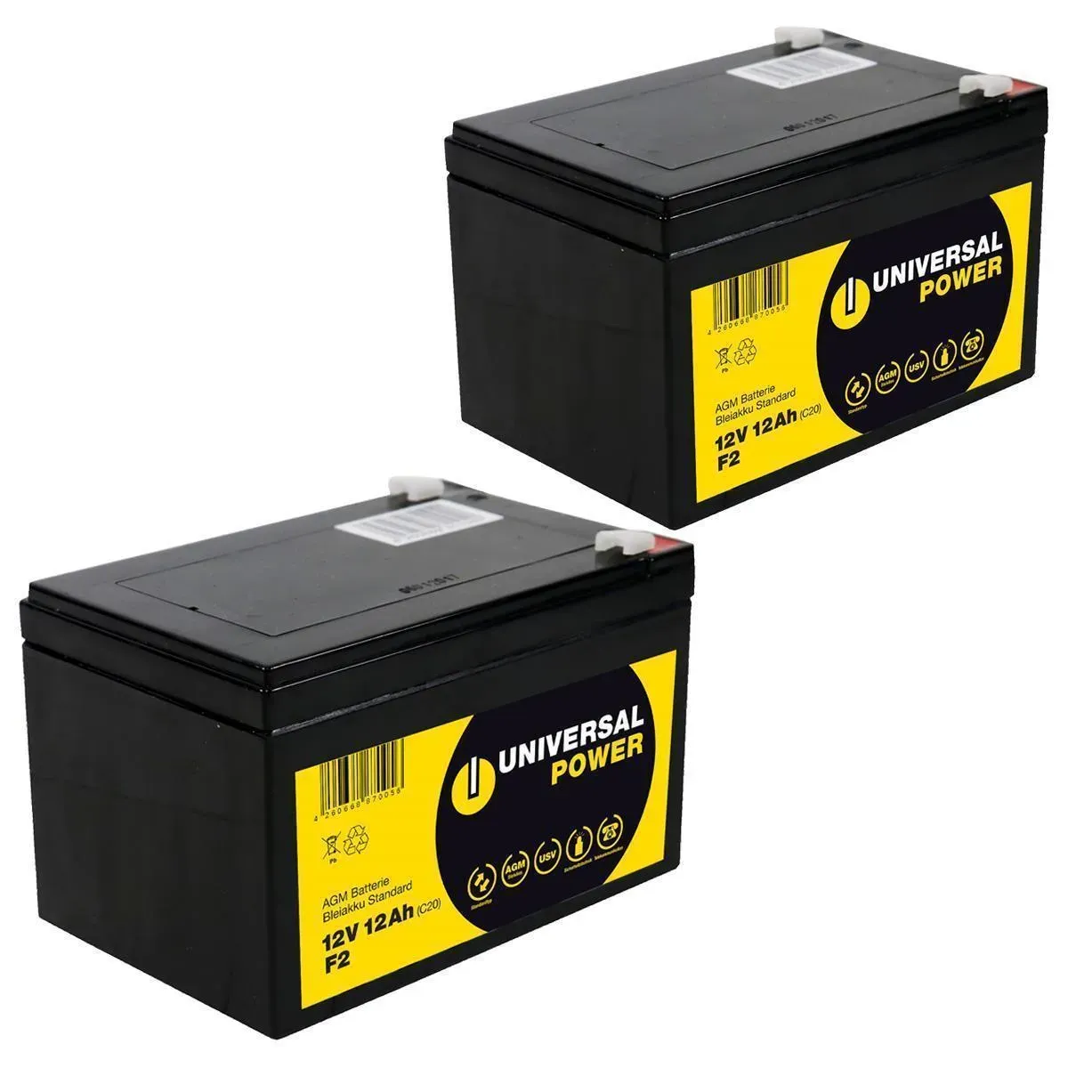 Ersatzakku für A Mobility PVT 450. XRT Lite Rollstuhl 24V 2 x 12V 12Ah