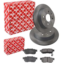 Febi Bremsscheiben 239mm + Bremsbeläge Hinten Passend Für Honda Jazz 2: Bremsscheibe A.b.s.: 16192 Ackoja: A2640003 Aisin: C6r250s Ap: 14472 Ap: 14979