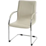 MCW Esszimmerstuhl Perm, Freischwinger Küchenstuhl Lehnstuhl Stuhl, Stahl ~ creme