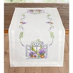 Stickläufer "Lavendel-Fenster"