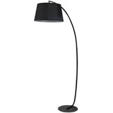 Homcom Stehlampe Wohnzimmer Stehleuchte mit Lampenschirm aus Stoff, Fußschalter, Standleuchte mit E27 Fassung, Bogenlampe mit Metallständer für