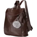 Puwuzixi Damen-Rucksack, wasserdicht, diebstahlsicher, leicht, PU-Leder, modisch, Reisen, Mehrzweck, wandelbar, Geldbörse, Umhängetasche, Handtasche, Rucksack, schokoladenbraun, 42