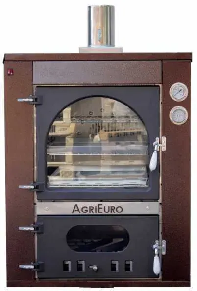 AgriEuro Magnus 100 Deluxe INC - Einbau-Holzbackofen aus Edelstahl - kupferfarben