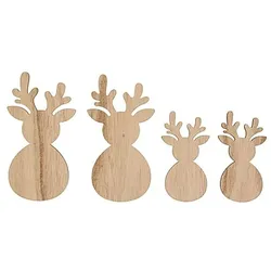 Rentiere aus Holz, 4 Stück