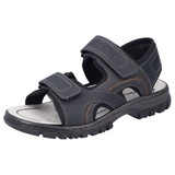 Rieker Herren Klassische Sandalen 25053, Männer Sandalen,offene Schuhe,Strandschuhe,Sandaletten,klettsandalen,bequem,schwarz (00),44 EU / 9.5 UK - 44 EU