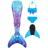 shepretty meerjungfrauenflosse mädchen Neuer Mermaid Tail Badeanzug für Erwachsene und Kinder,LANPU-G5-140 - 140