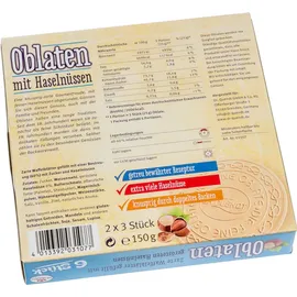 Waffeln Haferkekse Haselnuss 100 g