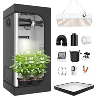 TOPRON Growzelt Komplettset Anbau Set mit 200W LED Vollspektrum Grow Lampe Dimmbar, 80x80x180cm GrowZelt Kit Komplettes Hydroponics Grow Tent Complete Set(80x80x180cm)