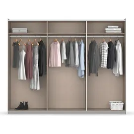 Rauch Schwebetürenschrank RAUCH "Kleiderschrank Garderobe TOPSELLER AURELIO mit 3 Ausstattungsvarianten", weiß (alpinweiß), B:261cm H:210cm T:59cm, Holzwerkstoff, Schränke, Schwebetürenschrank, 3 verschiedene Ausstattungsvarianten Griffe aus Metall MADE IN