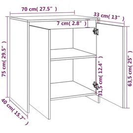 vidaXL 3-tlg. Sideboard Weiß Holzwerkstoff