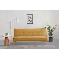 INOSIGN Schlafsofa MENDOTA, 181 cm, 3-Sitzer mit Schlaffunktion, verstellbarer Rückenlehne, Klappmechanismus gelb