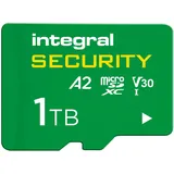 Integral 1TB High Endurance microSD Card, UHS-I V30 U3 A2, 4K für CCTV, Dashcams, Heimsicherheit, Babyphones und Bodycams, bis zu 190 Stunden Überschreiben und 193.000 Stunden Aufzeichnung
