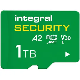 Integral 1TB High Endurance microSD Card, UHS-I V30 U3 A2, 4K für CCTV, Dashcams, Heimsicherheit, Babyphones und Bodycams, bis zu 190 Stunden Überschreiben und 193.000 Stunden Aufzeichnung