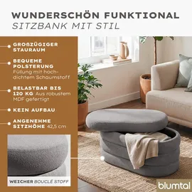 Blumtal Sitzhocker Bouclé 42 x 42,5 x 76 cm Grau