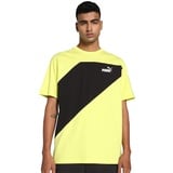 Puma Unisex Power Colorblock Tee T-Shirt, Lime Sheen Green, S EU