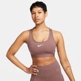 Nike Damen Top W NK SWSH MED SPT BRA, Smokey Mauve/White L