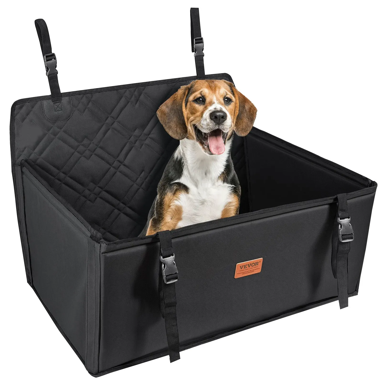 VEVOR Hunde Autositz Hunde Rücksitz Rückbank Hundesitz Auto 75x58x50cm Schwarz