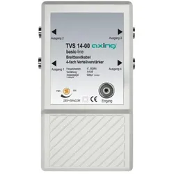 Axing TVS14-00 Verteilverstärker, 4-fach, 4 x 10 dB, 47-862 MHz, IEC-Anschlüsse TVS01400 TVS 14-00
