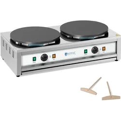 Royal Catering Crêpesmaker - 2 Heizplatten - 2 x 400 mm - 2 x 3.000 W