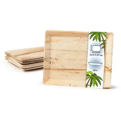 onlyleaf 50 Stück Serviertablett 32,5x27cm Gastronorm, Einweg-Serviertabletts, Bio-Servierplatten, kompostierbar aus Palmblatt Einweg-Serviertabletts