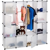 Relaxdays Kleiderschrank transparent 145,5 x 36,5 x 145,5 cm