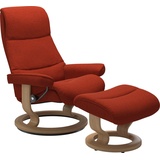 Stressless Relaxsessel STRESSLESS View Sessel Gr. ROHLEDER Stoff Q2 FARON, Cross Base Eiche, Rela x funktion-Drehfunktion-PlusTMSystem-Gleitsystem, B/H/T: 78 cm x 105 cm x 78 cm, rot (rust q2 faron) Lesesessel und Relaxsessel