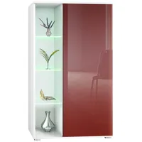 Vladon Vitrine, Bordeaux, 71.5x134x35 cm, Wohnzimmer, Wohnwände, Vitrinenschränke