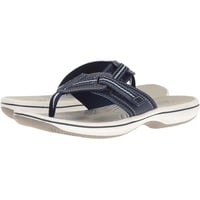 Clarks Womens Brinkley Jazz Flip Flop, Navy Synthetic, 38 EU