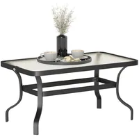 Outsunny Beistelltisch, Schwarz, Metall, 55x46x95 cm, Freizeit, Campingzubehör, Campingtische