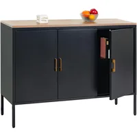 Mendler Kommode HWC-L84, Sideboard Schrank Anrichte, 3 Türen Metall