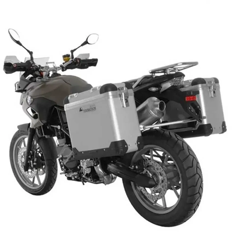 Touratech Bmw F700gs/f800gs/f650gs Zega Without Lock Seitenkoffer-set - Aluminium - One Size
