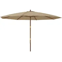 VidaXL Sonnenschirm mit Holzmast Taupe 400x273 cm