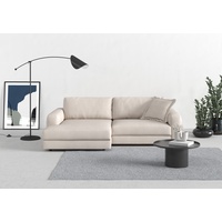 Ecksofa TRENDMANUFAKTUR "Bourbon" Sofas Gr. B/H/T: 250 cm x 84 cm x 176 cm, Struktur, mega-Recamiere links, XXL ohne Sitztiefenverstellung, grau (dove) Ecksofas