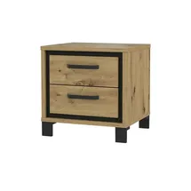 Forte Nachtschrank Trondheim 49,4 x 41 x 49,3 cm Braun/Schwarz